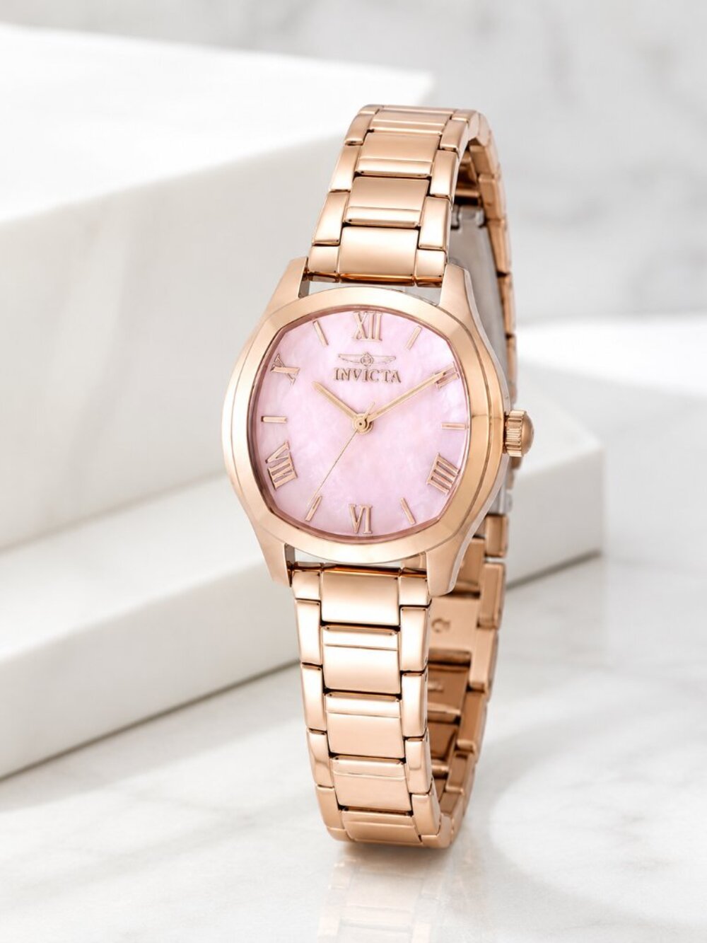 Invicta Wildflower 48240 Rose Gold Pink Mother of Pearl Watch 32.5mm NIB